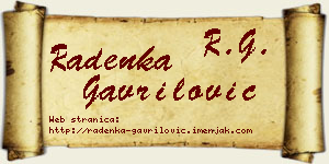 Radenka Gavrilović vizit kartica